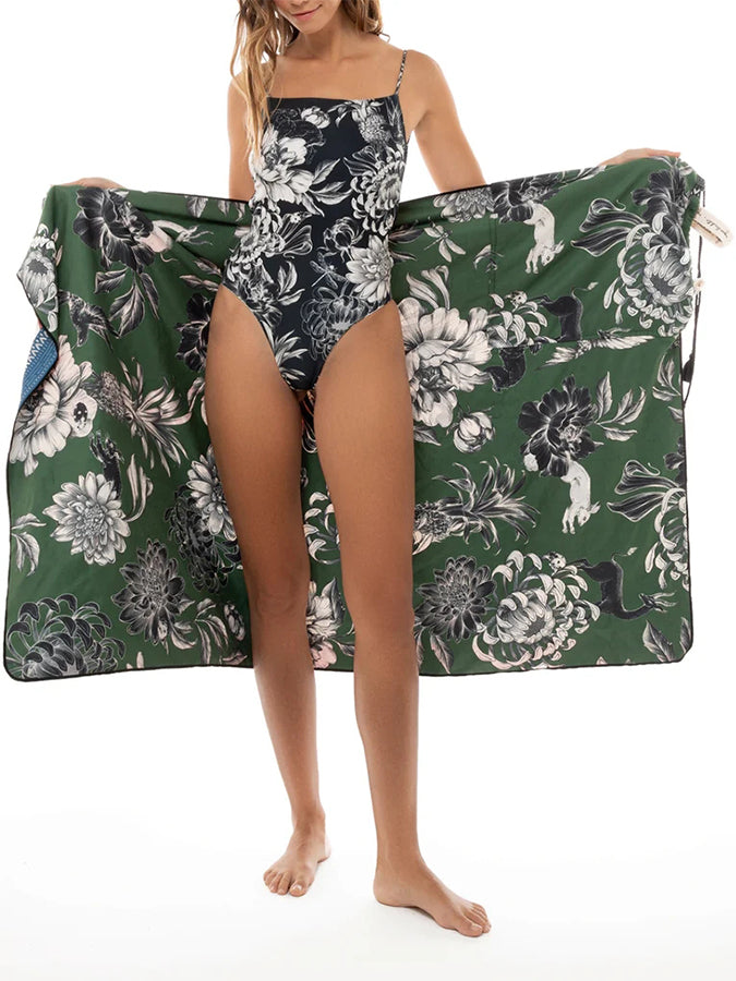 Printed One Piece Swimsuit and Sarong or Printed Pants