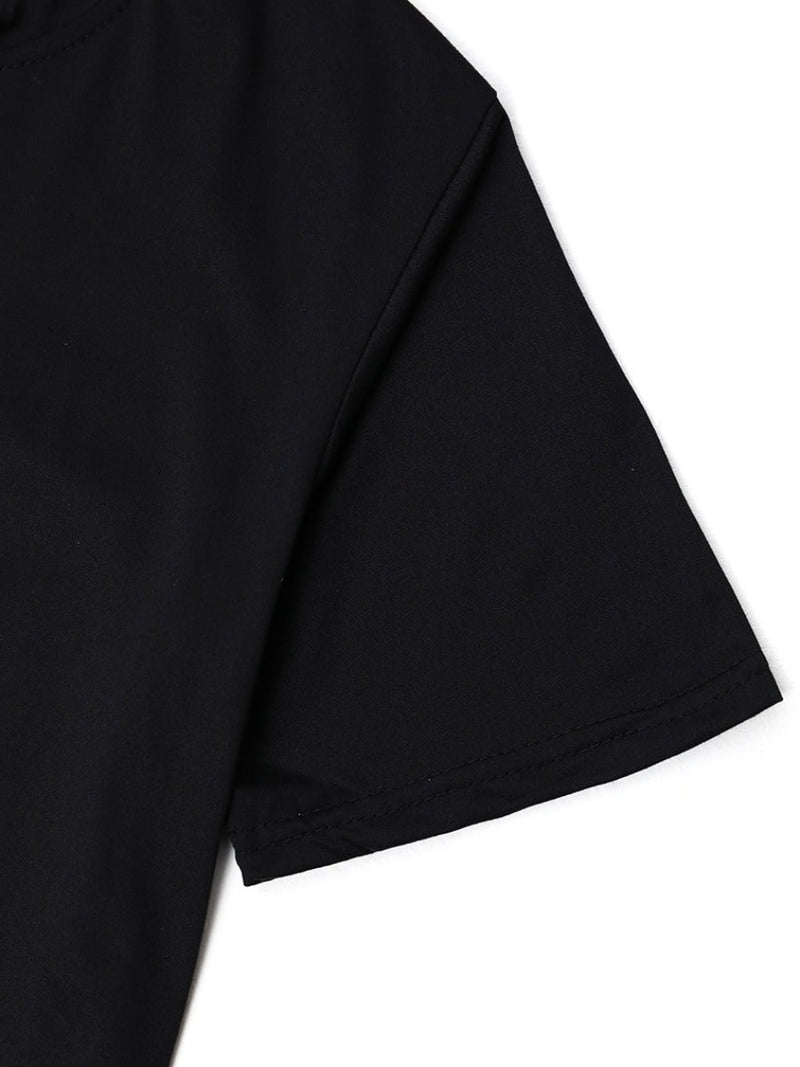 Round Neck Letter Print T-shirt Ar503