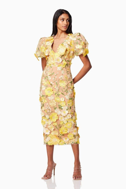 Sally V-neck Midi Dress