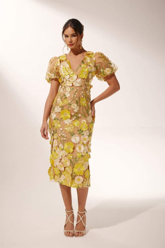 Sally V-neck Midi Dress