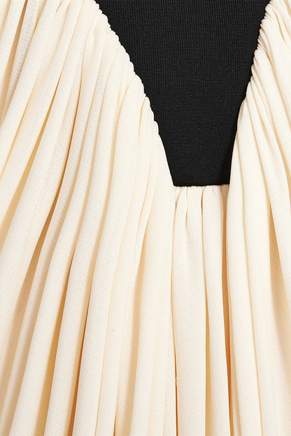 Amanda Color Block Draped Maxi Dress