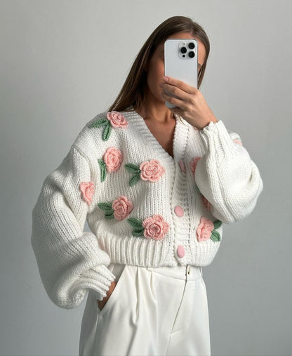 Selena Rose Knit Sweater Cardigan