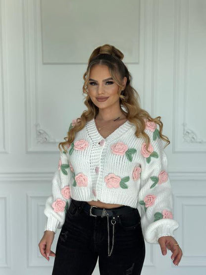 Selena Rose Knit Sweater Cardigan