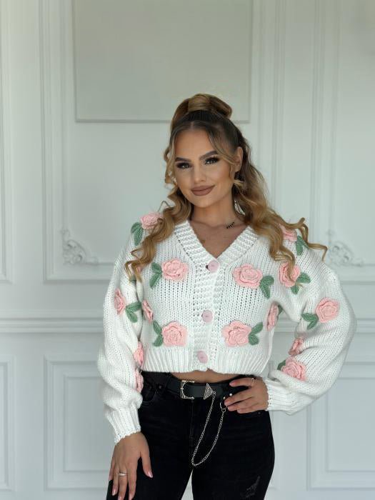 Selena Rose Knit Sweater Cardigan