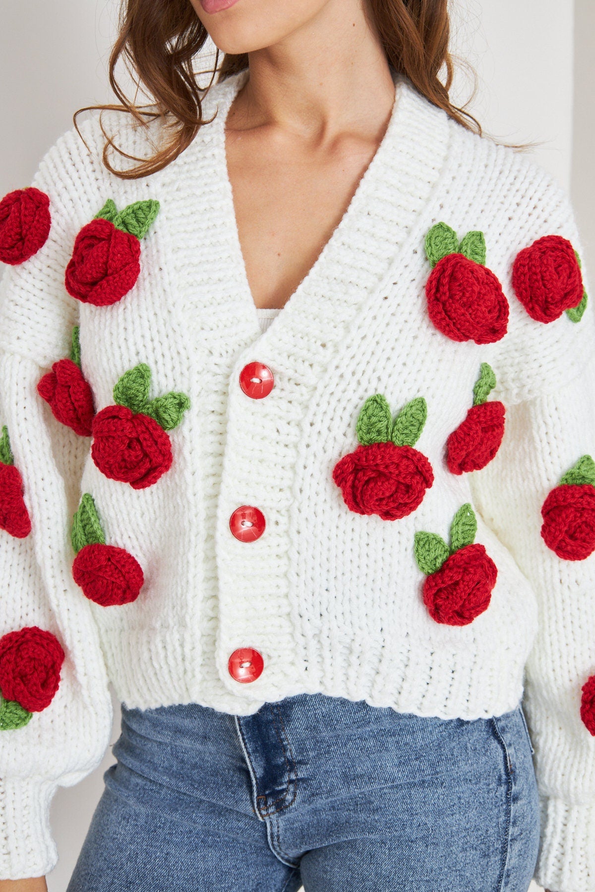 Selena Rose Knit Sweater Cardigan