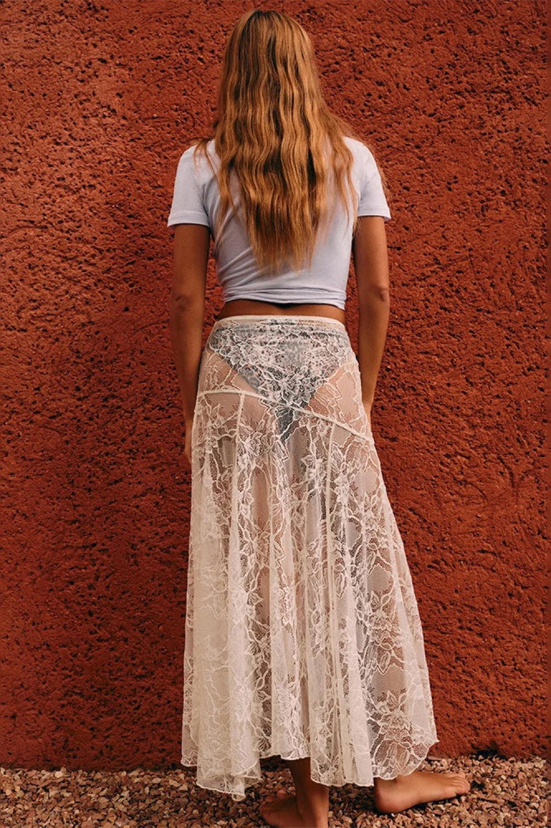 Sheer Lace Maxi Skirt