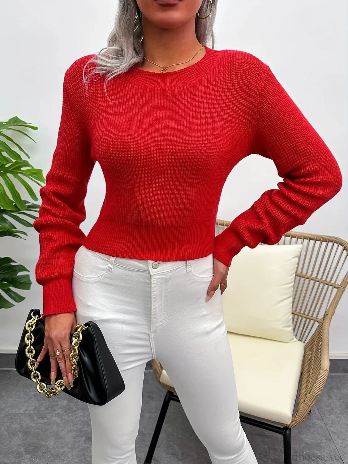 Slim-fit Long-sleeved Christmas Sweater - High-grade Color