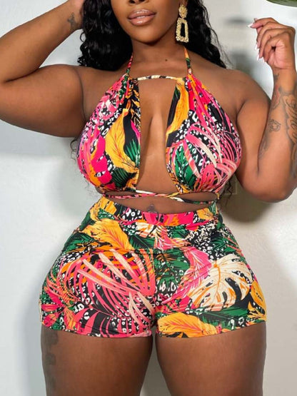 Print Bandage Design Shorts Set Ar5086