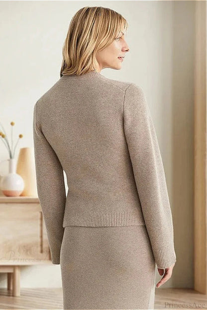 Cinched Waist Minimal Cardigan Sweater