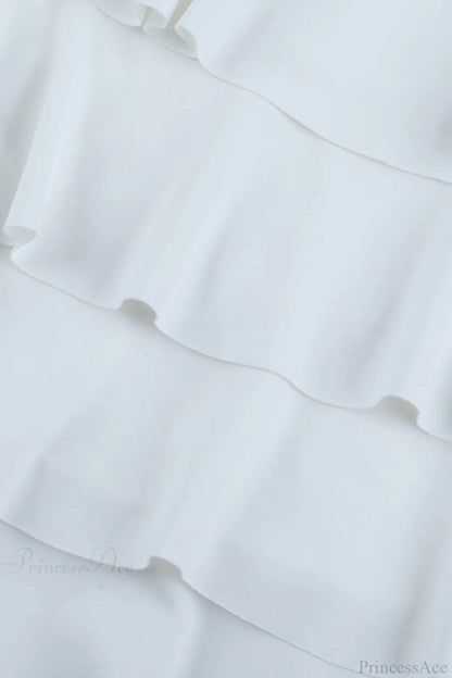 Crew Neck Slim High Waist Puff Mini Dress