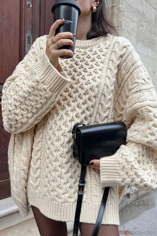 Crewneck Lantern Sleeve Loose Sweater