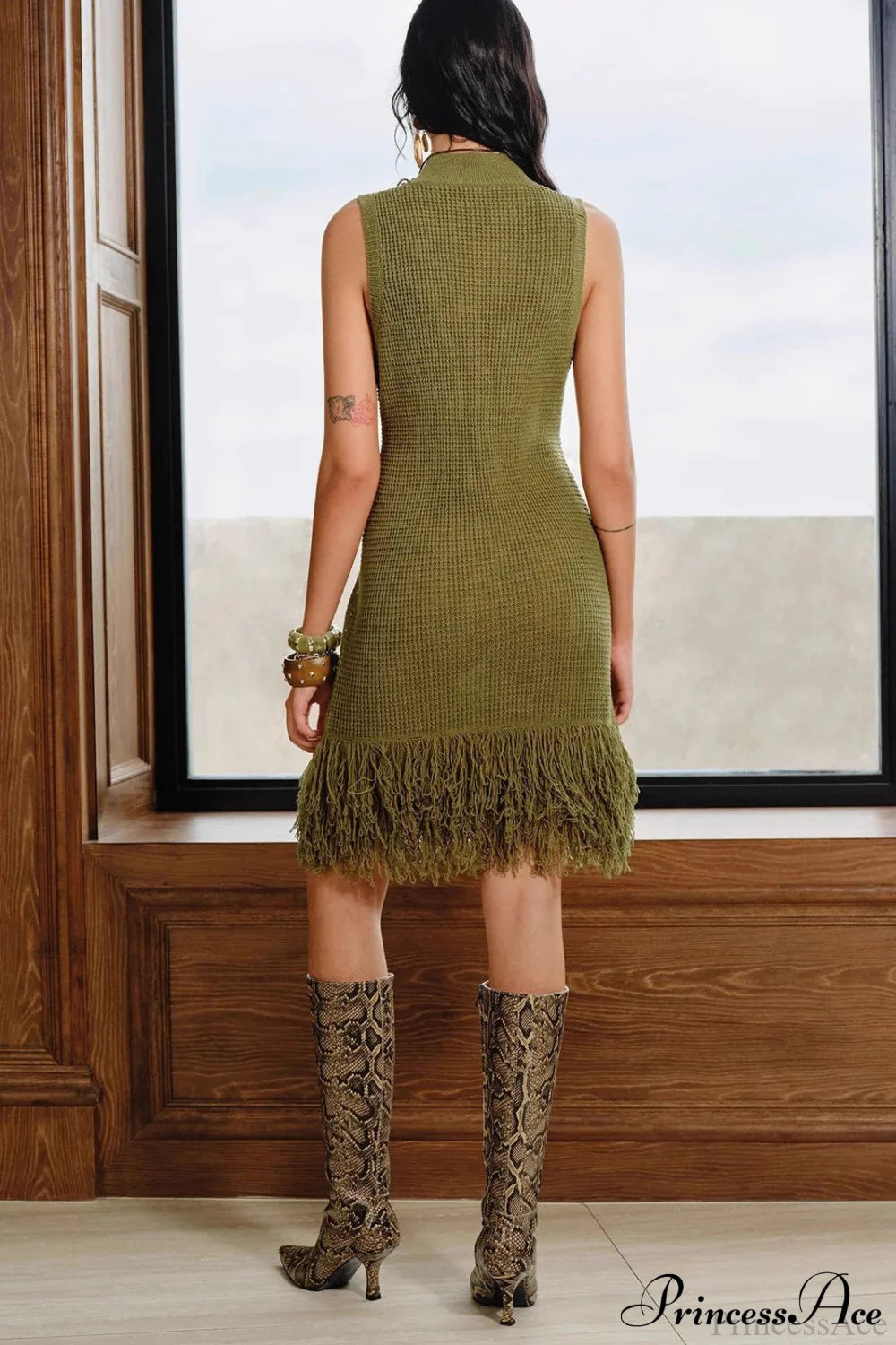 Knit Tassel Bodycon Mini Dress