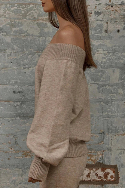 Off Shoulder Loose Sweater