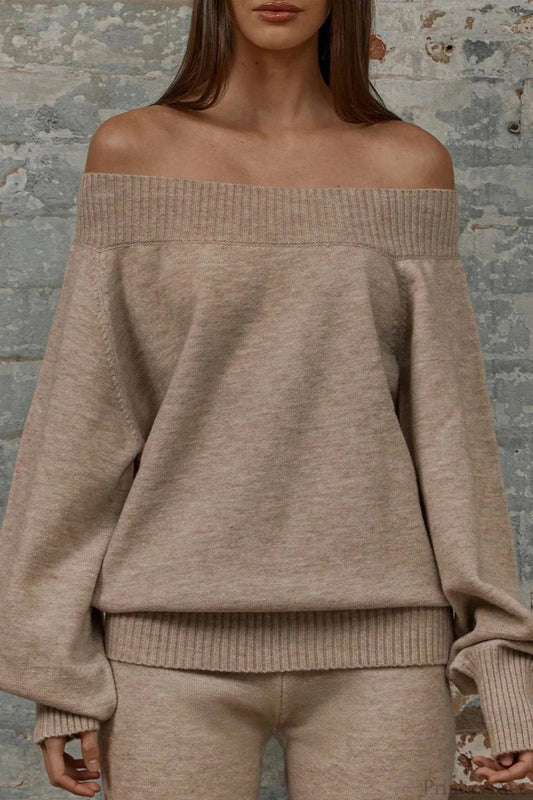 Off Shoulder Loose Sweater