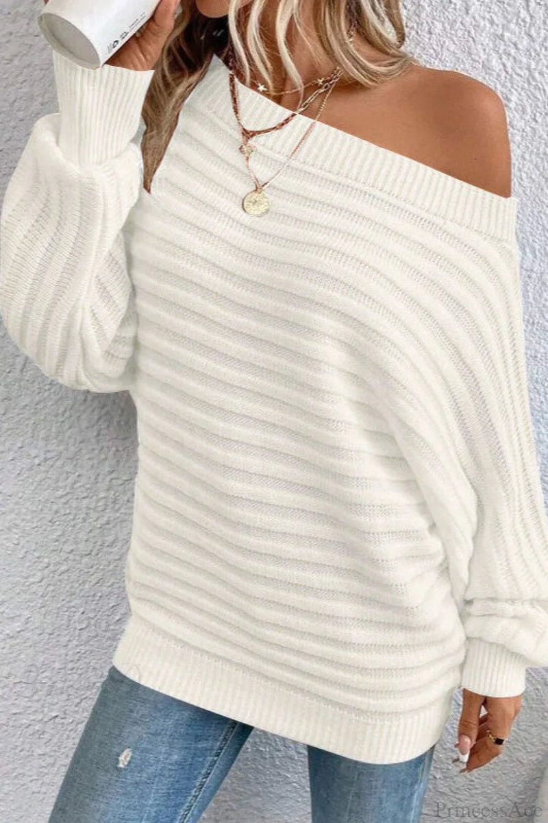 Off-the-shoulder Batwing Sleeve Sweater