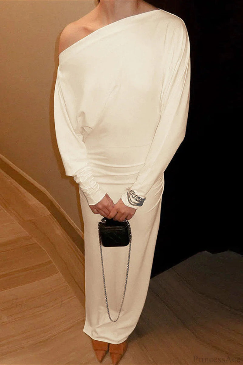 One Shoulder Fitted Split Maxi Dress