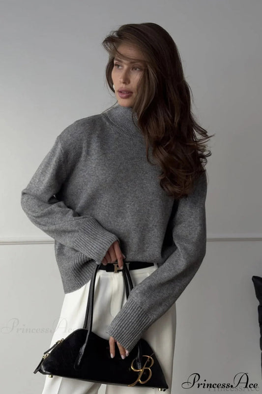 Thick Short Turtleneck Loose Sweater