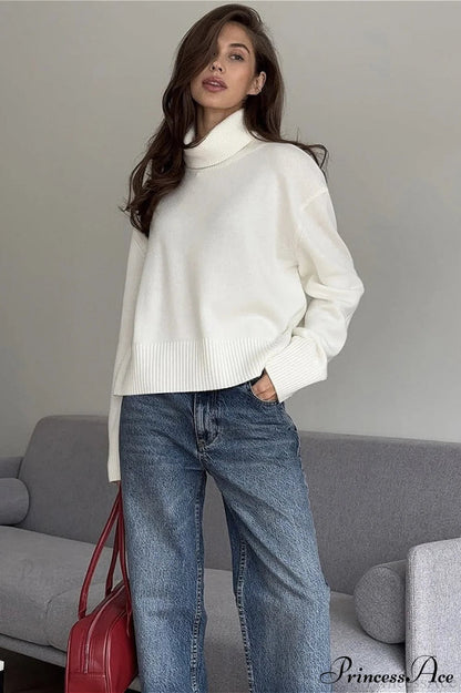 Thick Short Turtleneck Loose Sweater