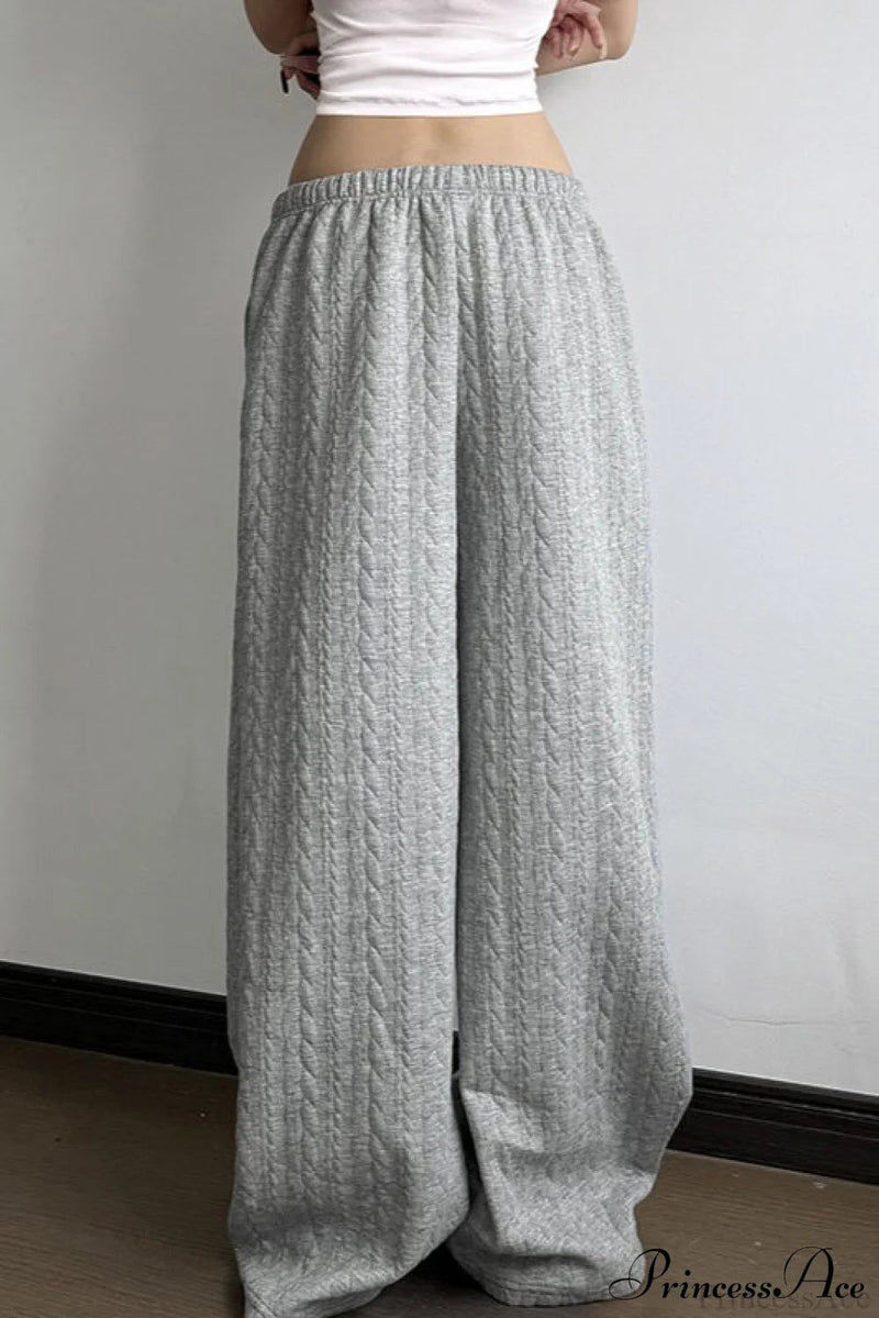 Warm Wide Leg Tie Waist Pants