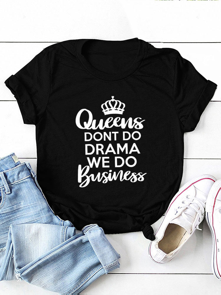 Round Neck Letter Print T-shirt Ar50140