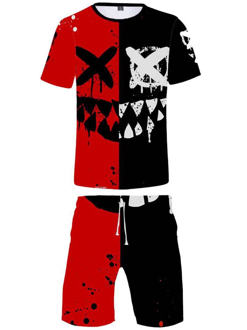 Graffiti Letter Print Shorts Set Ar70135