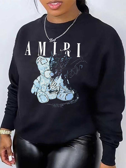 Cartoon Letter Print Sweatshirt Ar7047