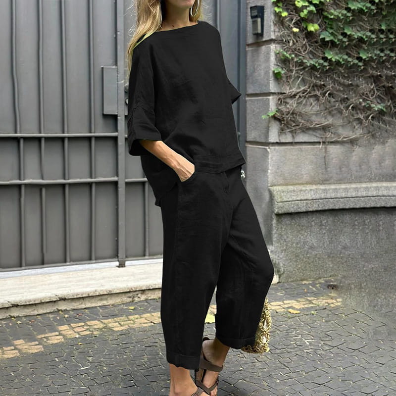 Emma – Cotton-linen Two-piece Set