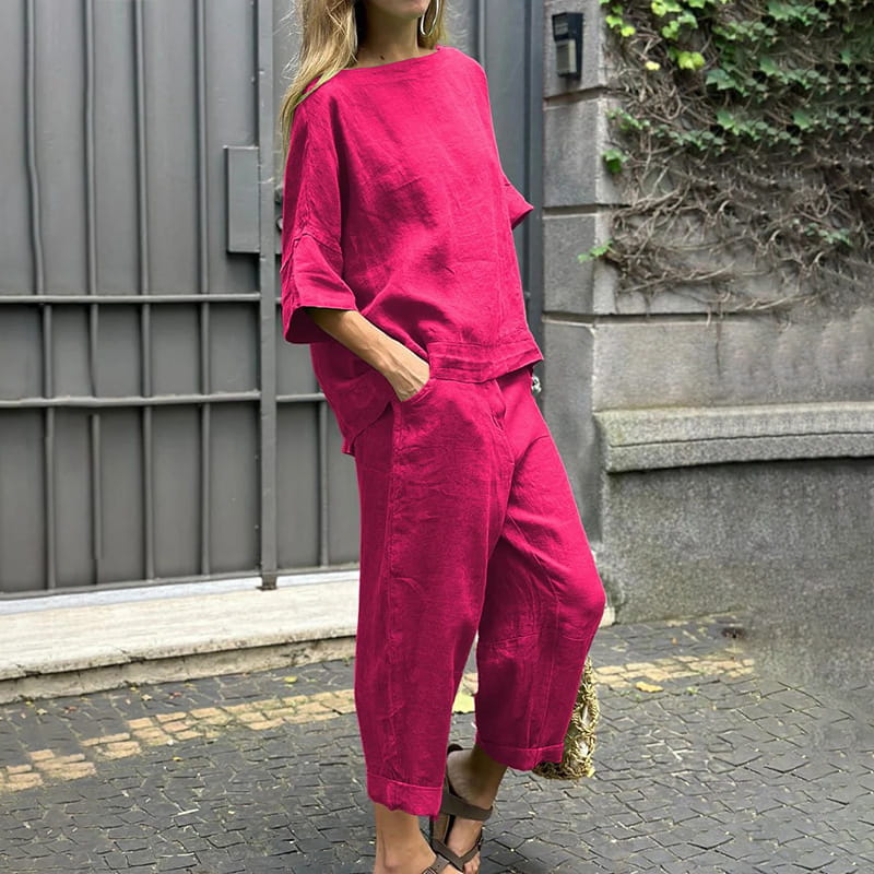Emma – Cotton-linen Two-piece Set