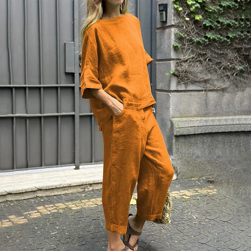 Emma – Cotton-linen Two-piece Set