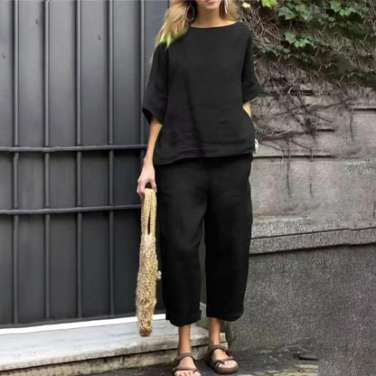 Emma – Cotton-linen Two-piece Set