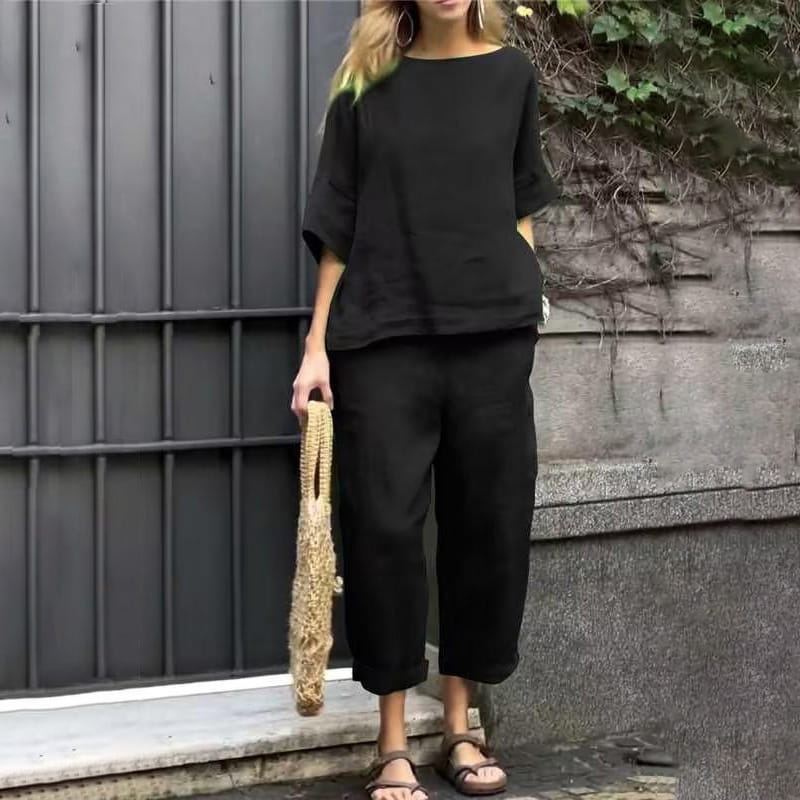 Emma – Cotton-linen Two-piece Set