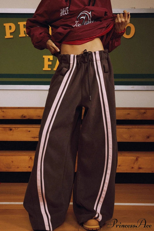 Drawstring High-waist Wide Pants