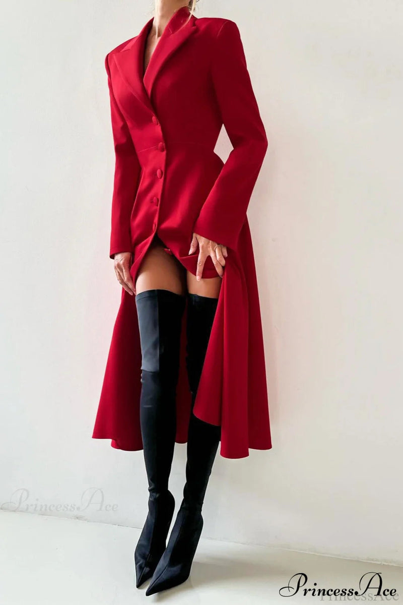 Structured Shoulder Blazer Maxi Dress