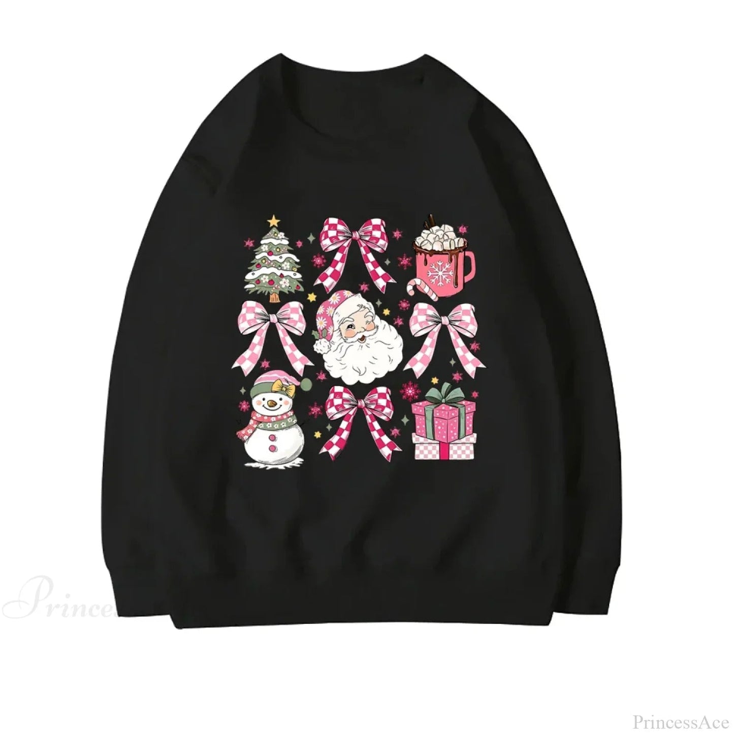 Stylish Coquette Christmas Santa Sweatshirt Holiday Christmas Hoodie