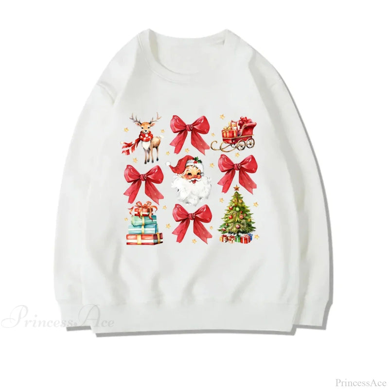 Stylish Coquette Christmas Santa Sweatshirt Holiday Christmas Hoodie