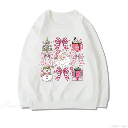 Stylish Coquette Christmas Santa Sweatshirt Holiday Christmas Hoodie