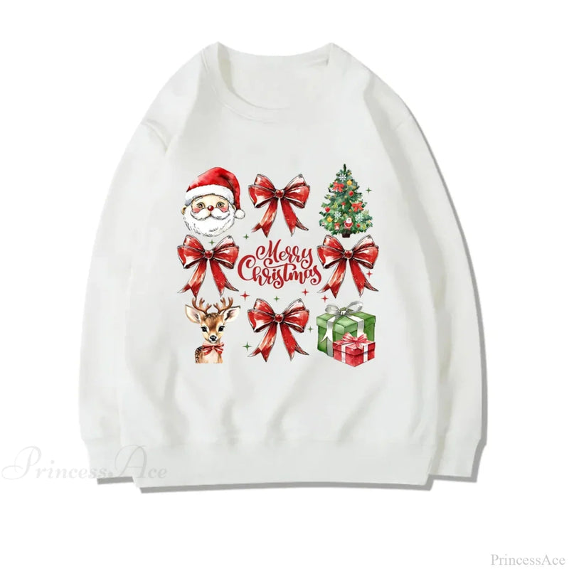 Stylish Coquette Christmas Santa Sweatshirt Holiday Christmas Hoodie