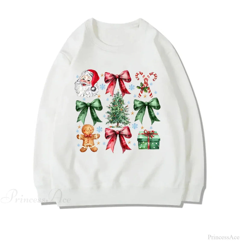 Stylish Coquette Christmas Santa Sweatshirt Holiday Christmas Hoodie