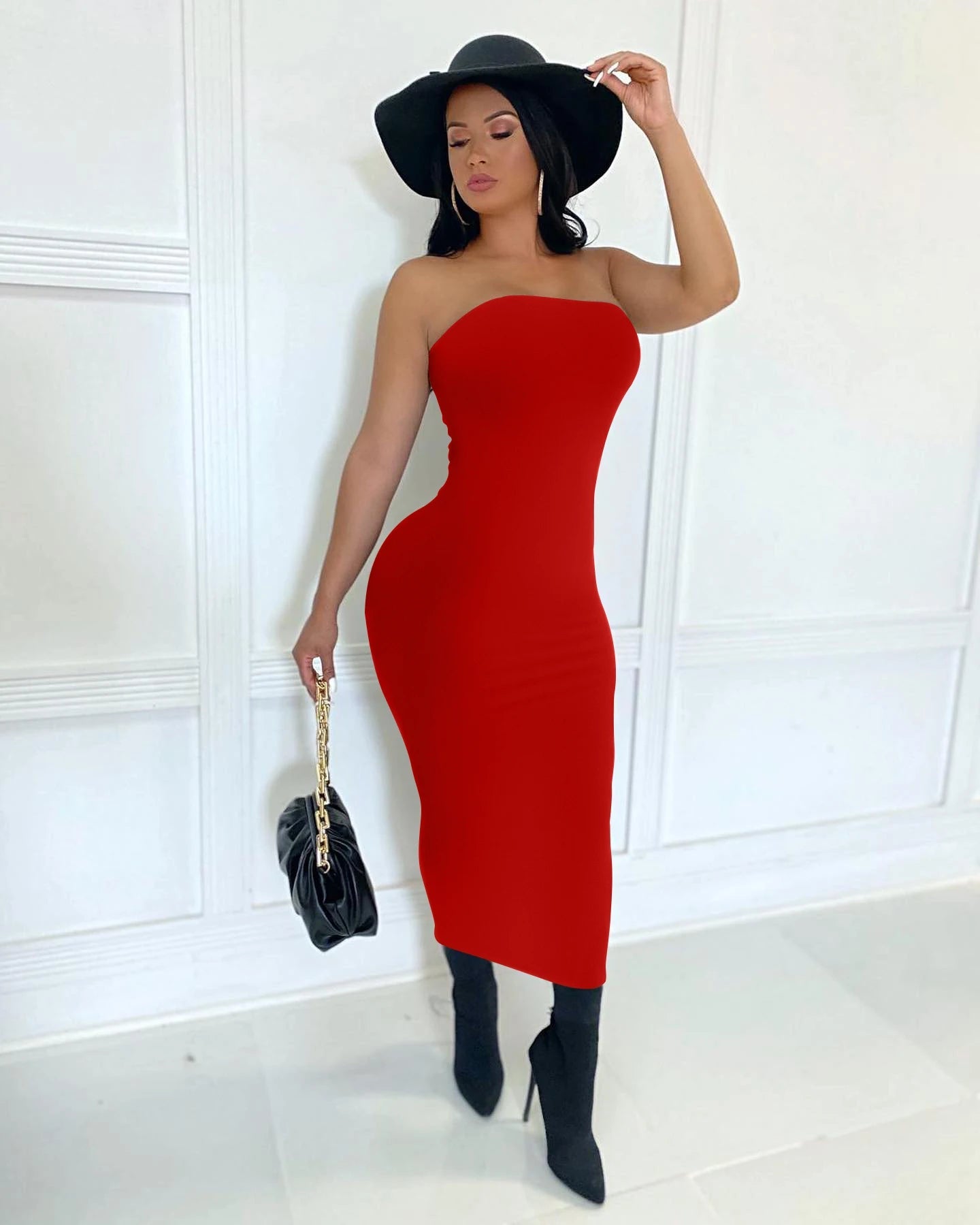 Summer Sleeveless Wrapped Long Beach Midi Dresses