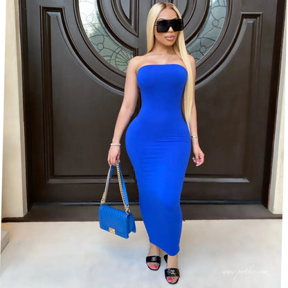 Summer Sleeveless Wrapped Long Beach Midi Dresses