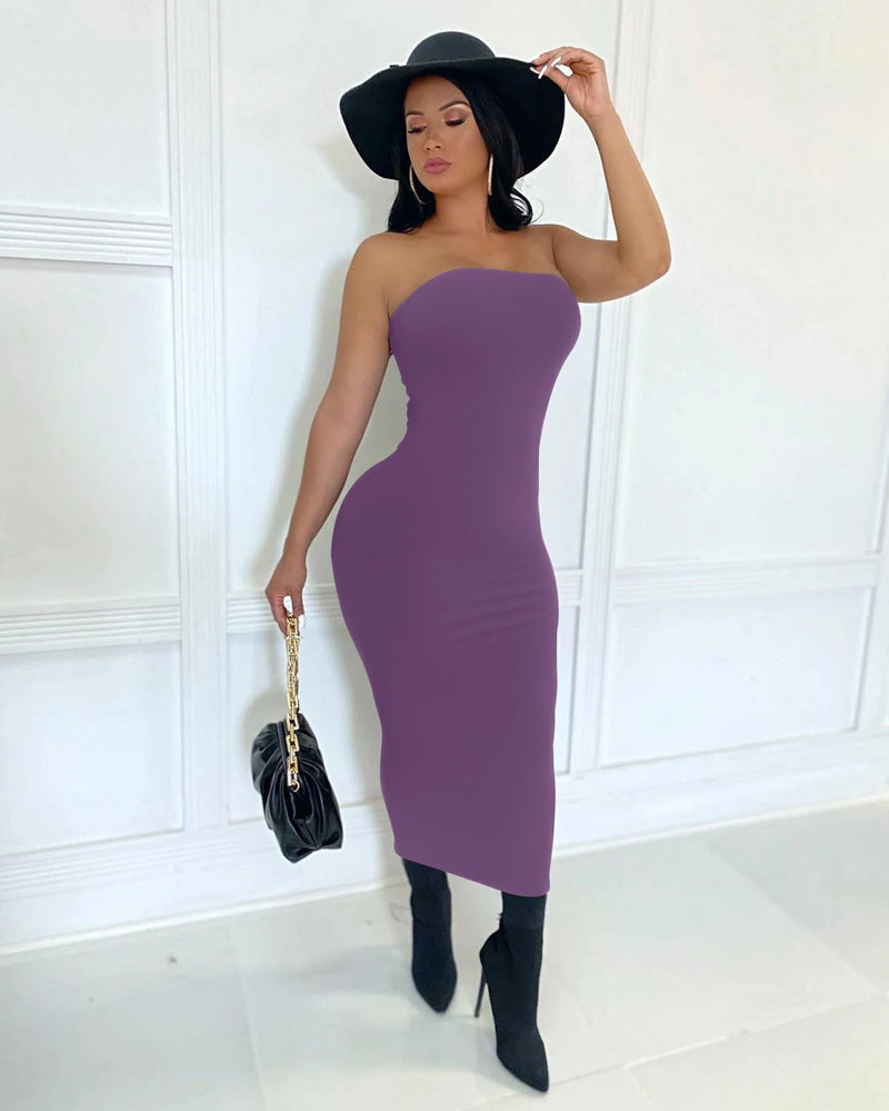 Summer Sleeveless Wrapped Long Beach Midi Dresses
