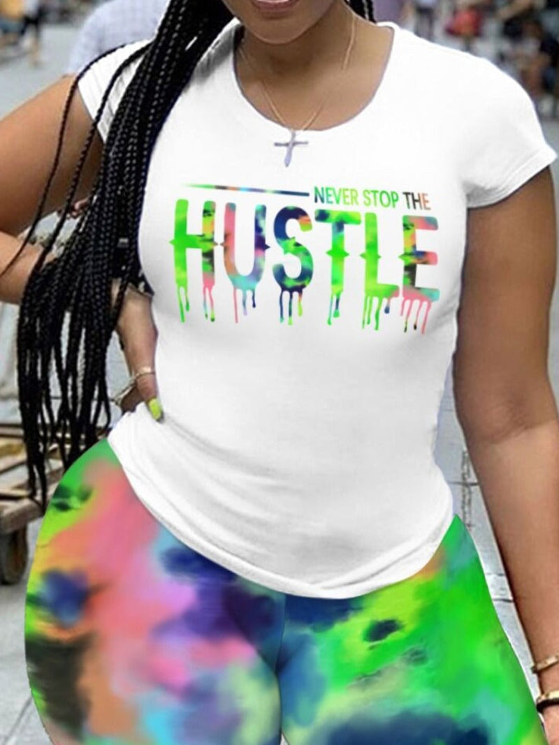 Splash Ink Letter Print T-shirt At8020