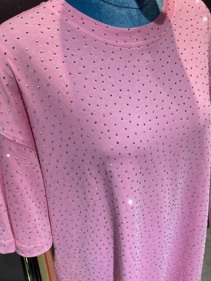 Rhinestone Studded Oversized T-shirt