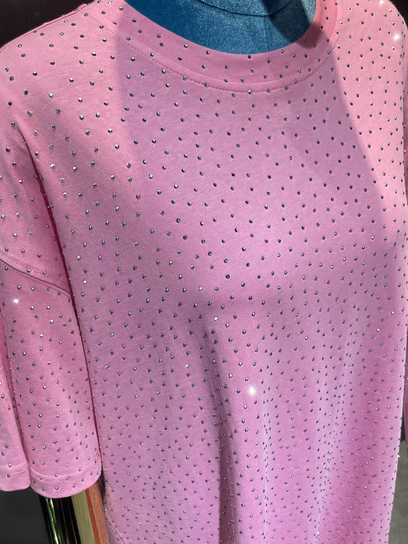 Rhinestone Studded Oversized T-shirt