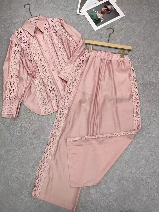Emroidred Coord Set Shirt & Pant