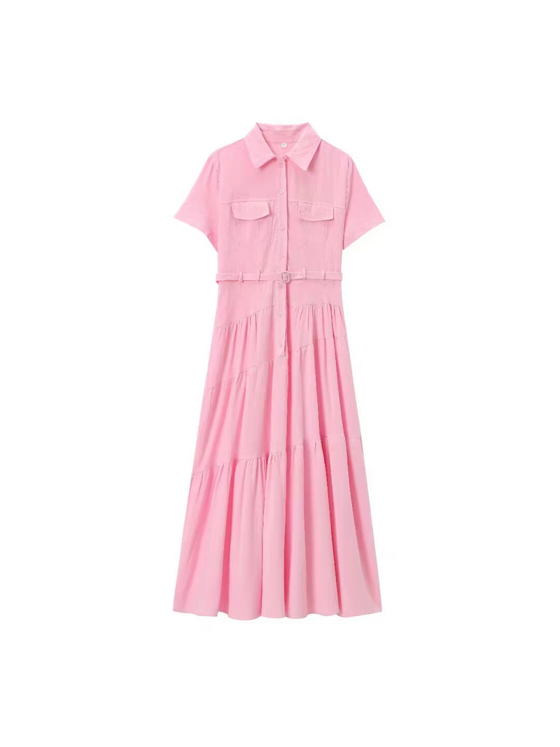 Button Down Collared Maxi Dress