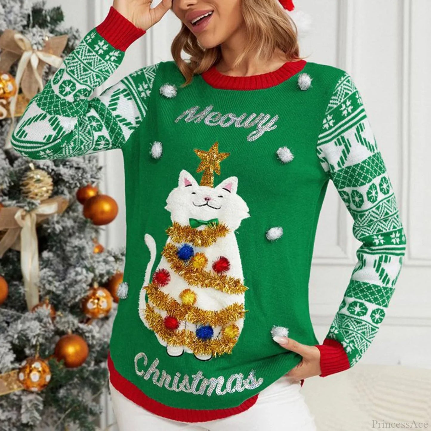 Thicken Warm Cartoon Loose Pullover Christmas Sweater