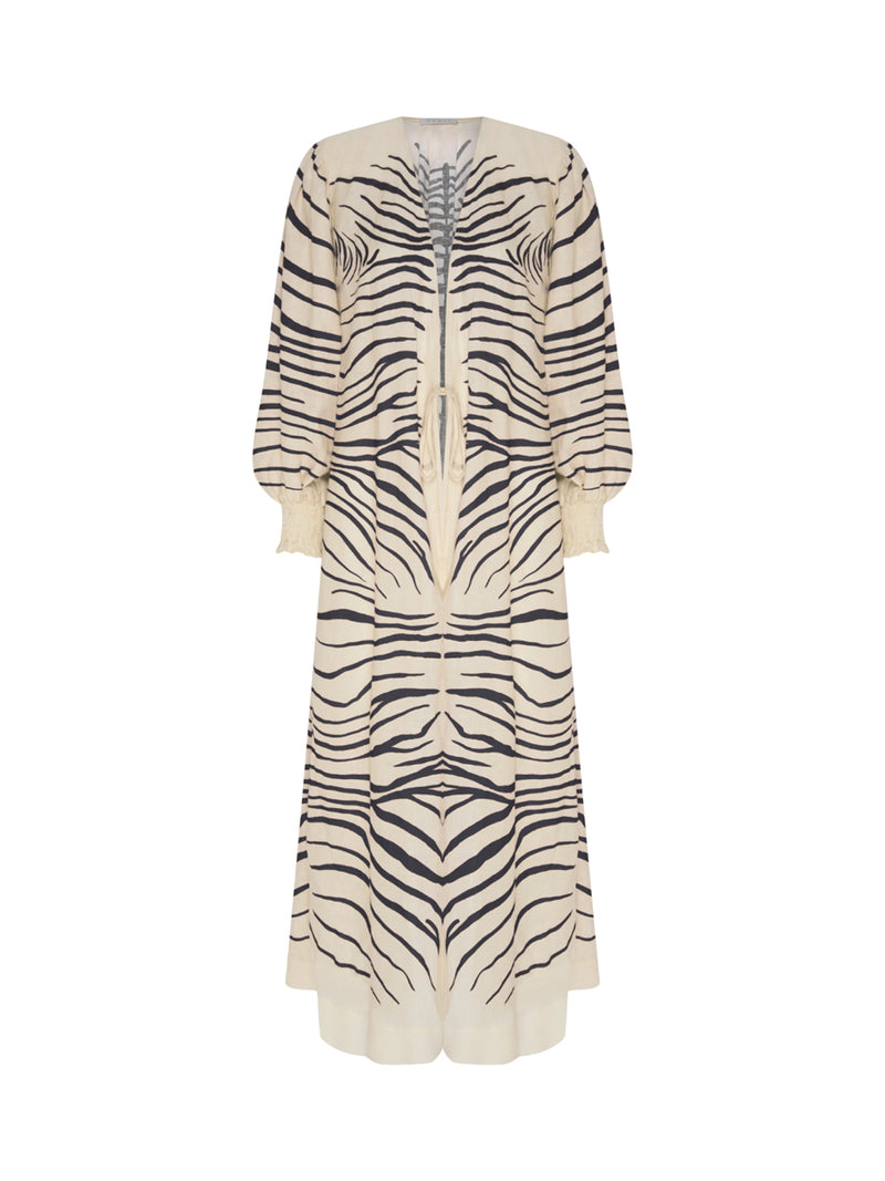 Zebra Print One Piece Swimsuit and Shirt Long Skirt