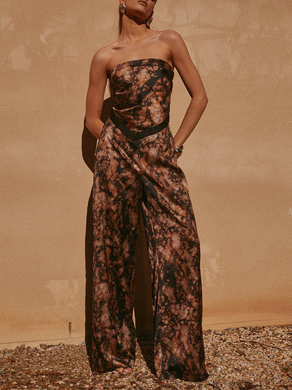 Printed Off Shoulder Tops and Pants Sets