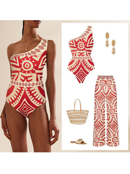 Printed One Piece and Pants Suits
